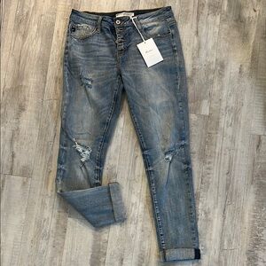 KanCan Light Blue Distressed Ankle Jeans- 28 inch inseam